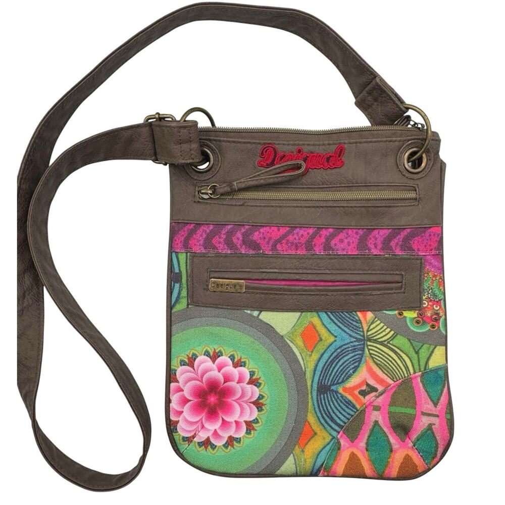 Desigual Crossbody Bag Multicolor Patchwork Vibrant Boho Adventure Travel Artsy